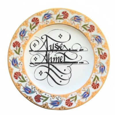 Hattatalibey – Kişiye Özel Kaligrafi Sanatlı Kütahya Seramik, Tabak (Ürün Kodu: TK010)