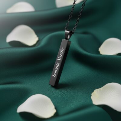 Kişiye özel İsimli Çelik Çubuk Kolye